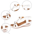 thumbnail image 5 of Rokment Women's Orthopedic Wedge Dressy Sandals with Arch Support Comfortable Platform Walking Summer Shoes Fashion Casual Metal Buckles Mules Slingback Mid Heels Dress Footwear White Size 8, 5 of 7