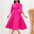 thumbnail image 3 of Womens Cocktail Dress Pleated A Line Church Guest Dress Flowy Casual Dresses, 3 of 7