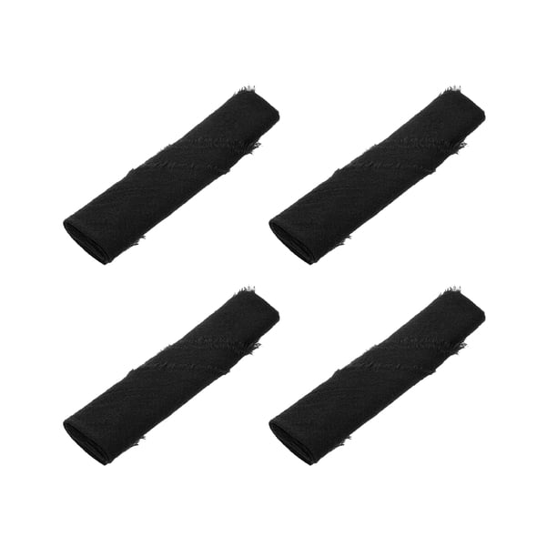 Servilletas de Tela Hechas a Mano Uxcell Servilletas de Lino con Flecos Rústicas en Lote Servilletas de Cena Negras