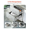thumbnail image 6 of KFFKFF Exterior Cooking Space Drawers, Dimensions: 18.5"W x 22.5"H x 22.5"D, Triple Entry Drawers, Stainless Steel Recessed Cabinets, BBQ Island Storage Drawers with Handle, Suitable for Exterior, 6 of 9