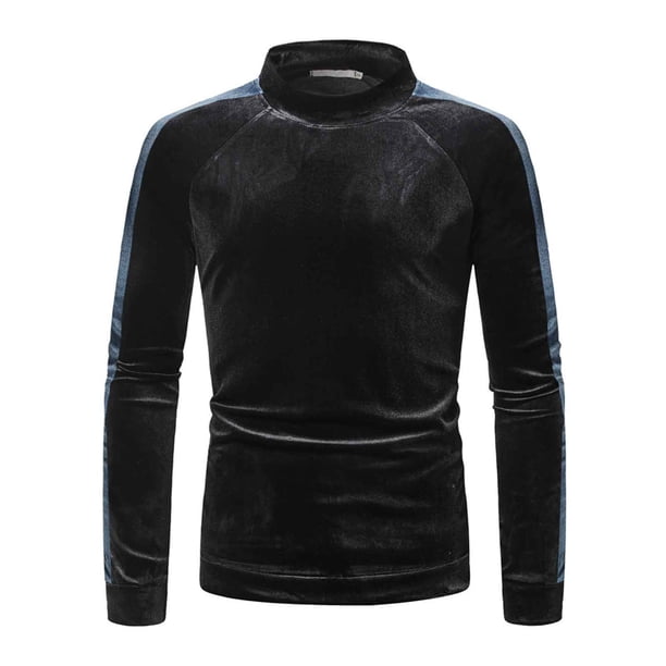 Top Pompotops para Hombres Fitness al aire libre Color sólido Manga larga Cuello alto