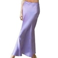 thumbnail image 2 of ZHOGXU Womens Skirt High Waist Solid Color Fashion Comfortable Elegant Maxi Skirt For Casual Daily Wear,Purple,S, 2 of 4