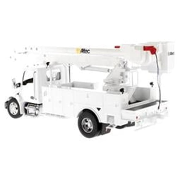 White Transport Series 1 by 32 Scale Diecast Model for Kenworth T380 with Altec AA55 Aerial Service Truck