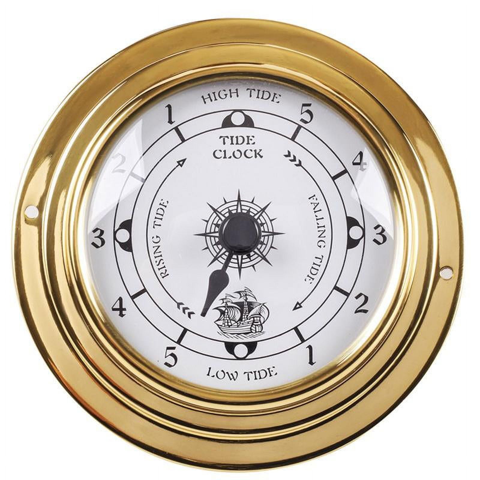 Wall Mounted Barometer Thermometer Hygrometer Weather Station Clock Tide Clock