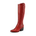 thumbnail image 1 of Botas DREAM PAIRS SDKB224W con Tacón Grueso Rojo Talla 7.5, 1 of 7