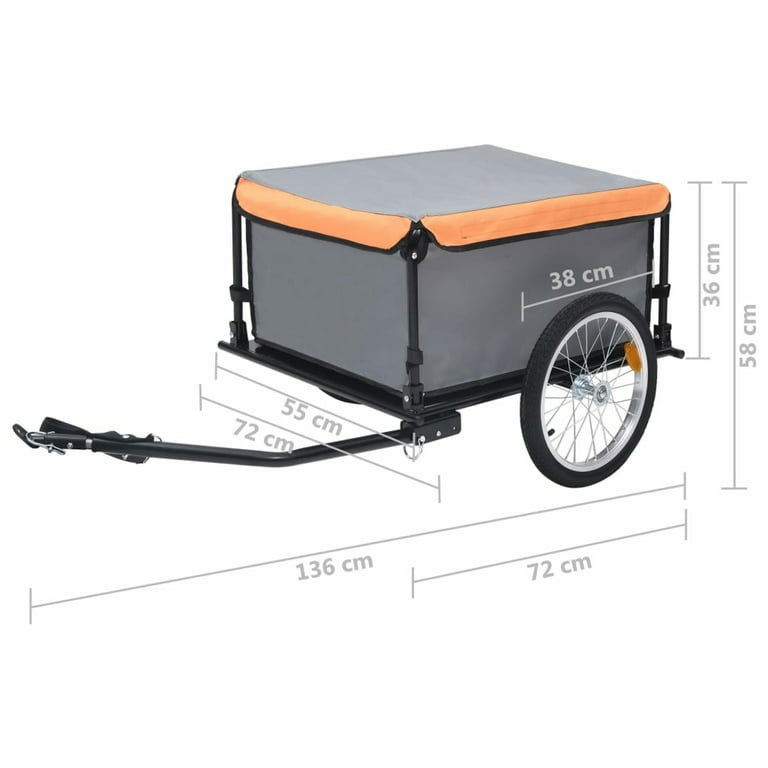 Maboto Bike Cargo Trailer Gray and Orange 143.3 lb Walmart