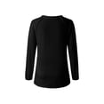 thumbnail image 2 of Suéter navideño para mujer, sudadera con cuello en V de manga larga con patrón de letras/vidrio XBTCLXEBCO Letras Negras;M, 2 of 3