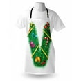 thumbnail image 4 of Christmas Alphabet Apron, Letter of V Motif with Stars Candy Stick Pattern on Plain Backdrop, Unisex Kitchen Bib with Adjustable Neck for Cooking Gardening, Adult Size, White and Green, by Ambesonne, 4 of 4