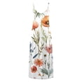 thumbnail image 4 of Giftesty Summer Dresses for Women Fashion Women Summer Casual Solid V-Neck Camis Sleeveless Long Dress, 4 of 5