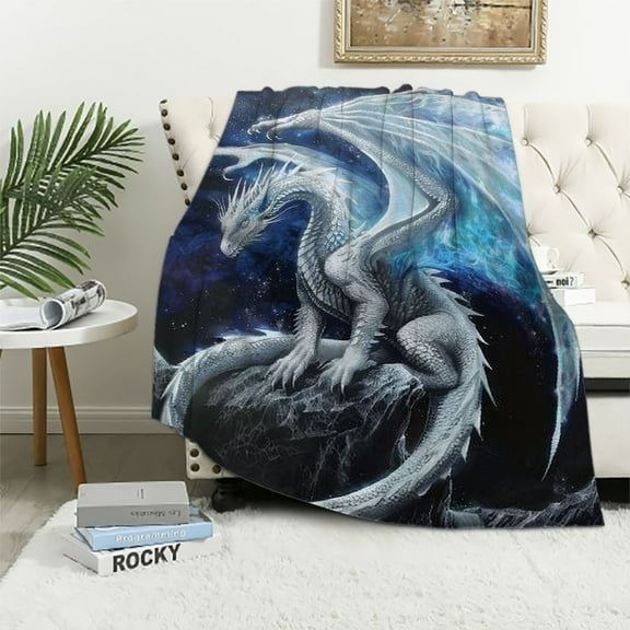 Nawypu Dragon Blanket Dragon Gifts for Boys Men Dragon Throw Blanket for Kids Adults Soft Warm Cozy Blanket for Couch Sofa ​Bed