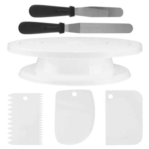 Stainless Steel Cake Turntable Rotating Stand with Smoother