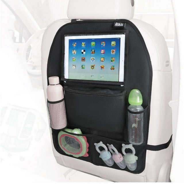 Jolly Jumper Whiz Kid Car Organizer | Back Seat Storage with Clear Tablet Pocket & Zipper Pouch | Travel Organizer for Kids