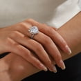 thumbnail image 5 of Juwaliy 6Ct Heart Women Ring Bow Knot Ribbon 925 Sterling Silver April Birthstone Crystal Diamond Ring Promise Bridal Jewelry Valentines Gift for Wife Mother, 5 of 10