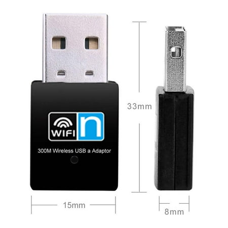 300Mbps Wireless Mini USB WiFi Lan Network Receiver Card Adapter For Desktop (Best Usb Ac Wifi Adapter 2019)