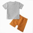 thumbnail image 4 of TOWED22 Toddler Boys Summer Outfits Mamas Boy Checkerboard Short Sleeve T-Shirts Tops and Elastic Waist Shorts Clothes Sets(Grey,2-3 Years), 4 of 9
