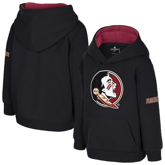 Toddler Colosseum Black Florida State Seminoles Big Logo Volume Fleece Pullover Hoodie