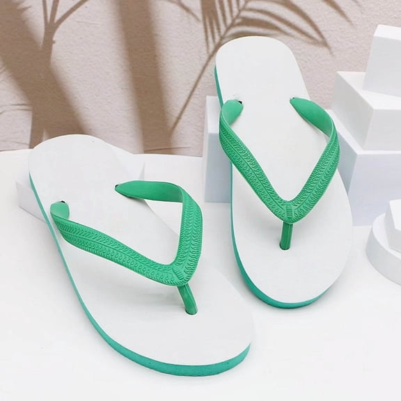 Crunowin Unisex Rubber Sandals, Non-Slip Indoor Outdoor Thong Flip Flops Casual Shoes for Spring and Summer Army Green 5