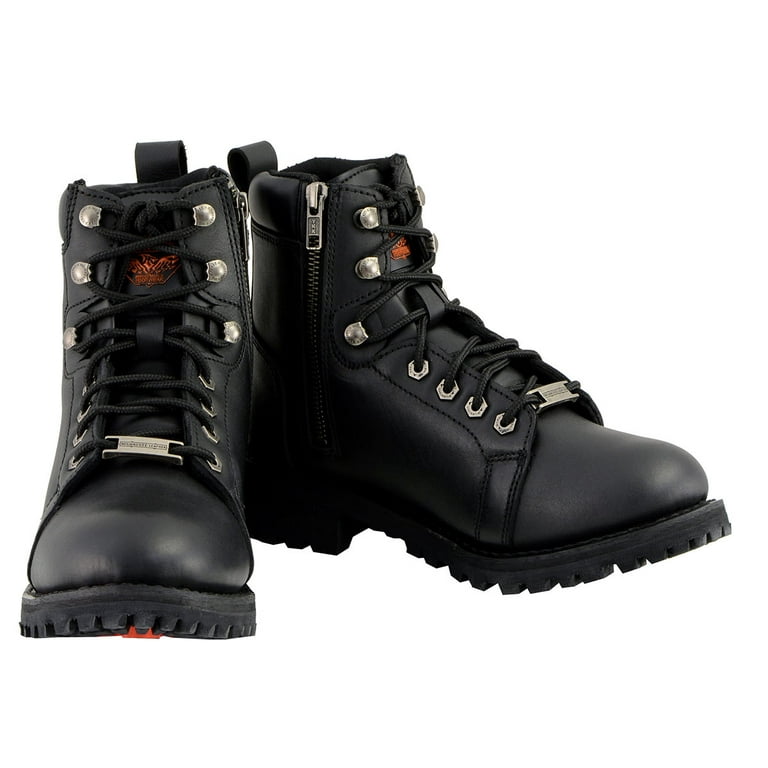 Milwaukee Leather Women's Premium Leather Lace-Up Motorcycle Rider Boots  Collection | MBL 5.5