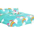 thumbnail image 2 of Girls and boys bed in bag complete set in twin size super soft easy wash kids bedding décor comforter , sheet set , pillow toy , pillow sham unicorn blue cartoon, 2 of 3