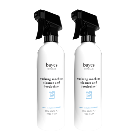 Bayes Washing Machine Cleaner & Deodorizer - Cleans and Eliminates Mold and Mildew Odors for Fresh Smelling Laundry - 24 ounces, 2 Pack