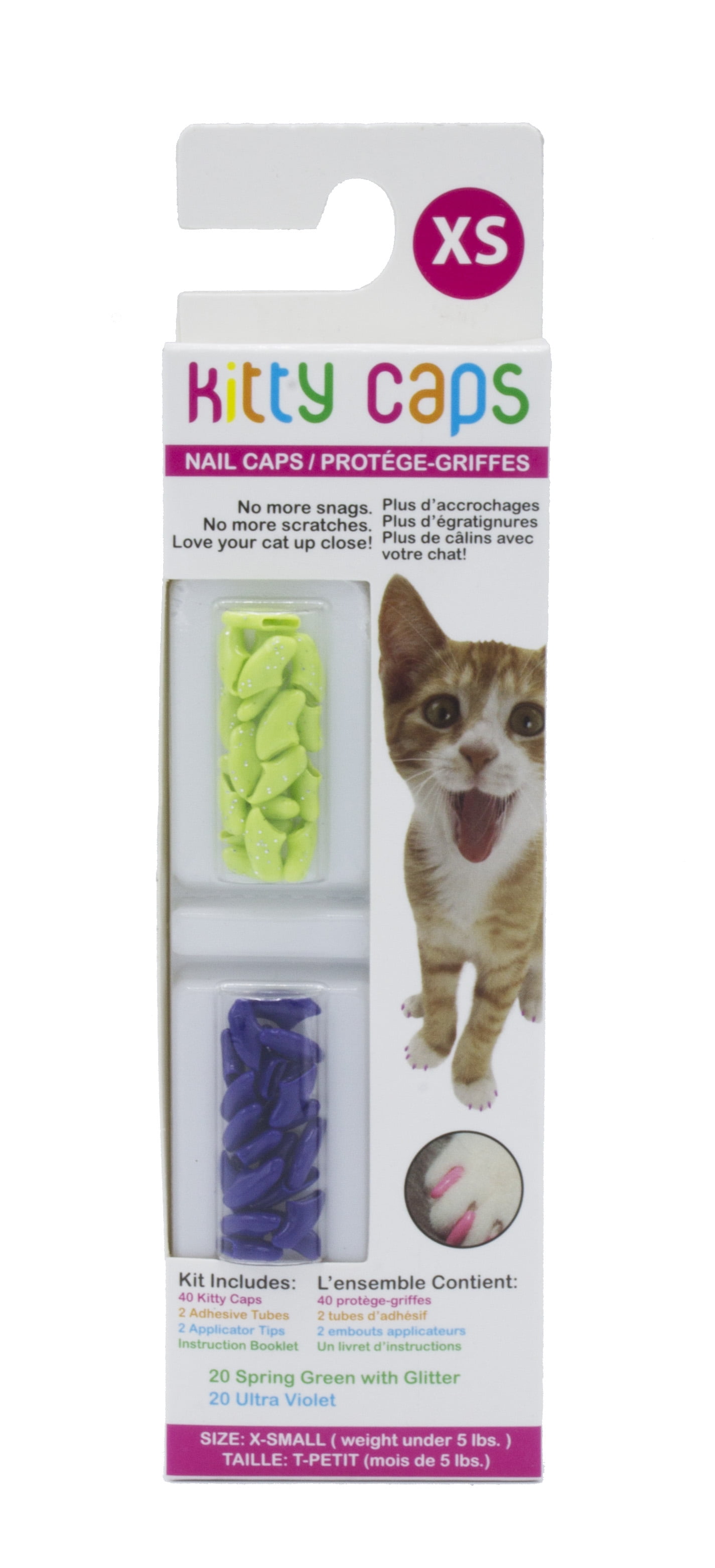 Kitty Caps Nail Caps Pure White And Coral Red 40 Count X Small Walmart Com
