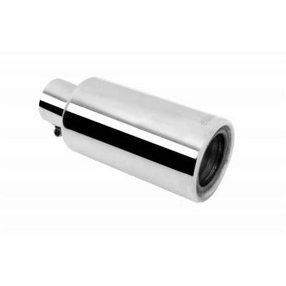 Stainless Rolled Edge Angle Muffler Quiet Tip, Clamp-On
