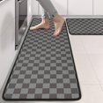 thumbnail image 2 of Kitchen Rugs Sets Of 2,Gray and Black Checkerboard Pattern Anti Fatigue Kitchen Mat Rugs Non Slip Washable,Decorative Kitchen Floor Mats for Kitchen,Sink,Laundry,17"x47"+17"x47", 2 of 5
