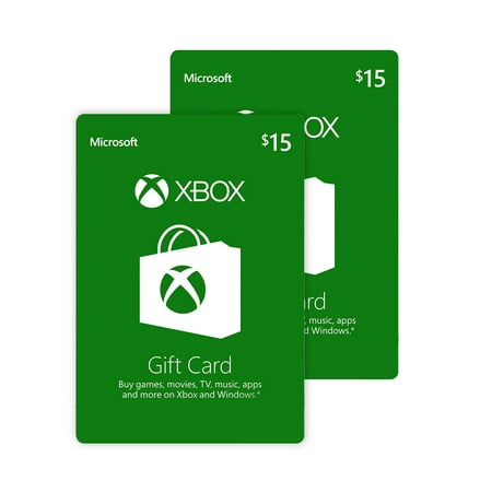 XBOX Physical Gift Cards (2 pack of $15.00 Cards)
