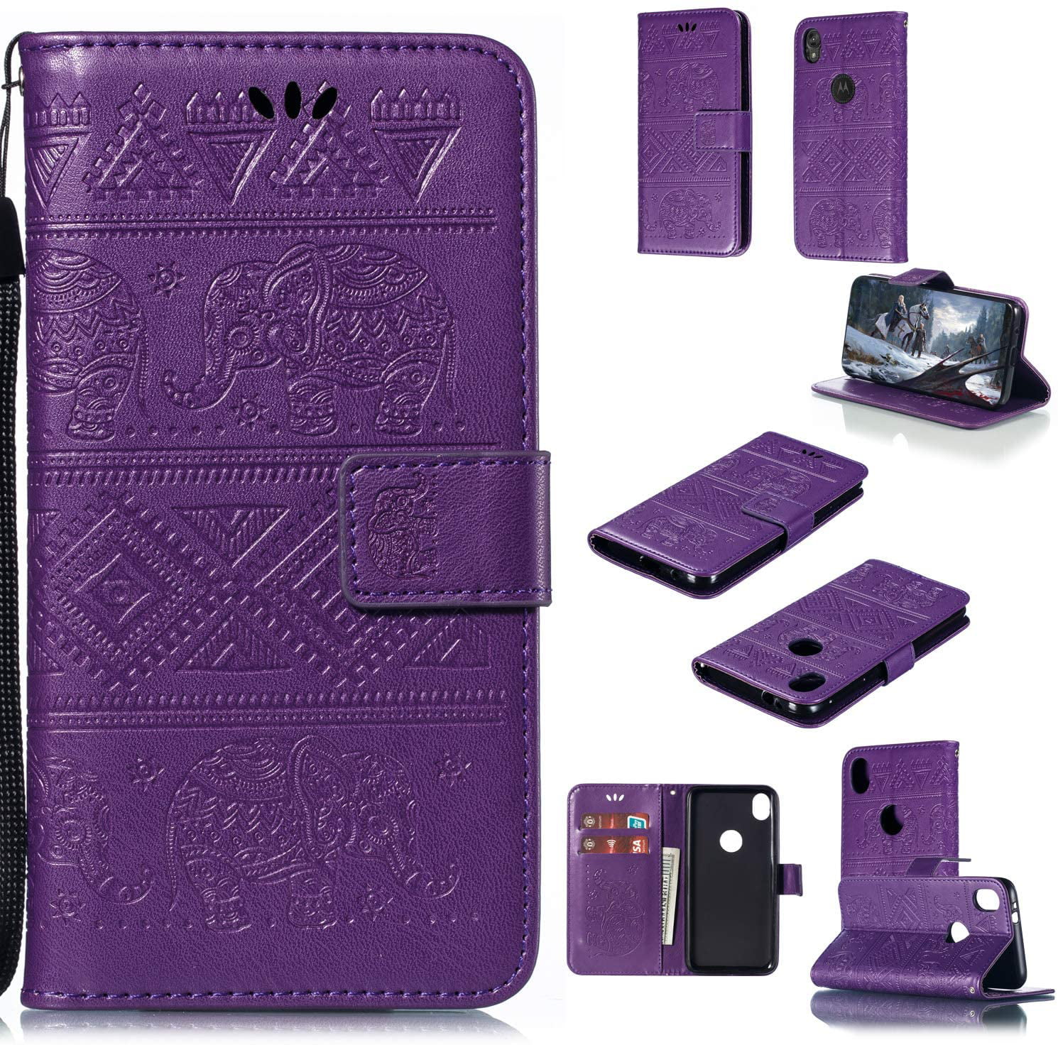 for Motorola Moto E6 Case,Fashion Elephant Pattern Premium