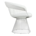 thumbnail image 3 of Benjara BM315135 Coll 33 in. Accent Chair, Slatted Metal Curved Back, White Faux Leather, 3 of 5