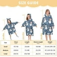 thumbnail image 4 of FORMRS Wearable Blanket Hoodie with Sleeves for Kids Cozy Flannel Sweatshirt, Blue Christmas Snowman Pattern, 4 of 7