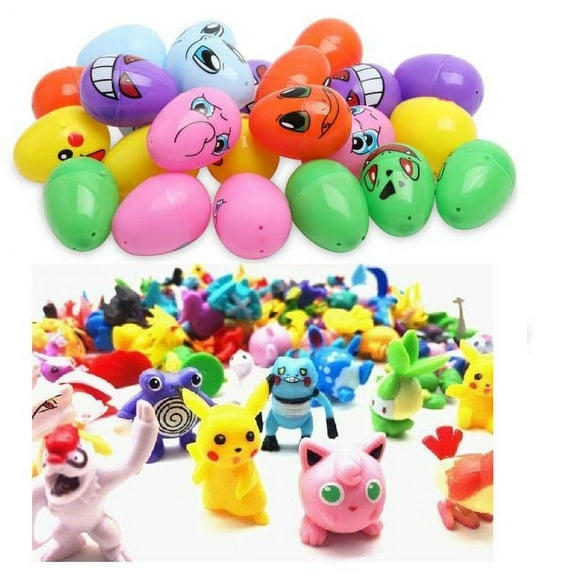 24 Pcs Easter Eggs with Assorted 24 Pcs Pet Figures. Perfect for Your Easter Eggs Hunting, Basket, Decoration, Gift. Gotta Hunt Them All!
