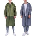 thumbnail image 4 of Frogued Unisex Reusable Portable Waterproof Hooded Outdoor Riding Long Raincoat Poncho (Yellow), 4 of 13