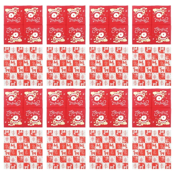 1 Set 40 Pcs Serviettes Imprimées de Noël Serviettes à Motif d'Élan (Couleur Assortie)