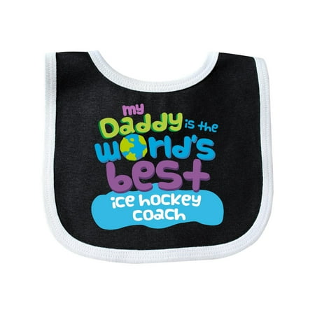 World's Best Ice Hockey Coach Daddy Baby Bib Black/White One