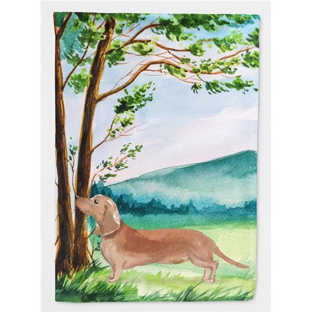 Carolines Treasures CK2002CHF sous l'Arbre Rouge Teckel Drapeau Toile Maison Taille