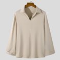 thumbnail image 1 of Blusas y camisas de manga larga con cuello en V para hombre, moda informal, cuello alto, camisa de manga larga, blusa con solapa para hombre, 1 of 4