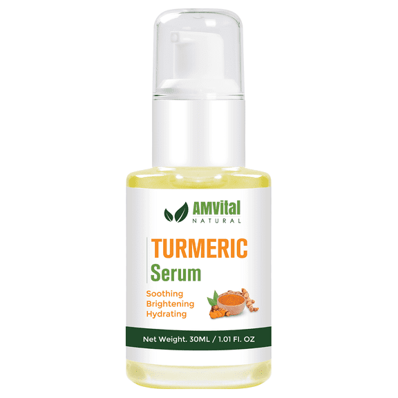 AMVital Turmeric Face & Body Serum with Natural Botanicals – Lightweight Daily Skincare Formula for Women and Men, 1 fl oz