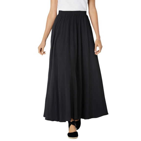 Woman Within Plus Size Petite Pull-On Elastic Waist Soft Maxi Skirt