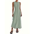 thumbnail image 3 of Women's Summer Sleeveless Extra Contrast Stitch Ribbed Knit Long Dresses, 3 of 6