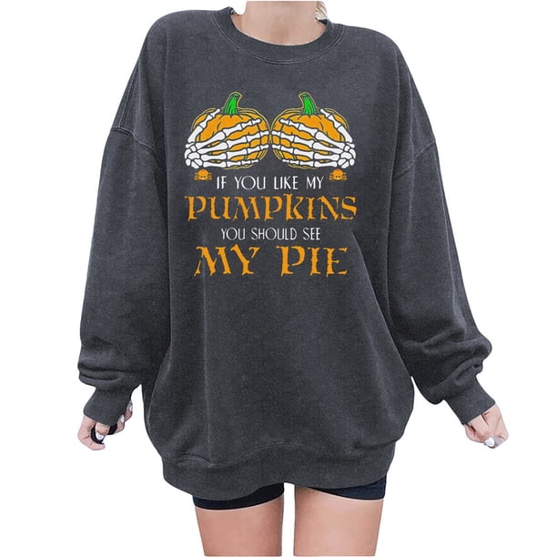 Blusa de manga larga suelta con estampado de moda para mujer, blusas informales con cuello redondo, sudaderas con capucha Pompotops FGAJ4528