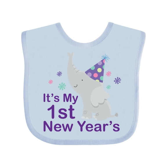 Inktastic It's My 1st New Year's Elephant Boys or Girls Baby Bib