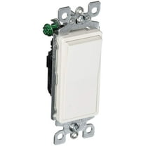 Leviton 5601-2WM 2 Pack 15Amp 120/277V Decora Rocker Single Pole AC Quiet Switch, White
