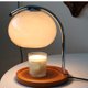 thumbnail image 5 of Lámpara calentadora de velas de vidrio para habitaciones acogedoras, UE 220 V, elegante bandeja de almacenamiento, lámpara de mesa, derretidor de cera aromática de madera retro, 5 of 8