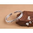 thumbnail image 3 of Wollet S999 Retro Pure Silver Bracelet Solid Foot Silver Handmade Weaving Size Couple Bracelet, 3 of 4