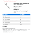 thumbnail image 2 of Front Steering Rack - Compatible with 2011 - 2017 Ford Fiesta 2012 2013 2014 2015 2016, 2 of 2