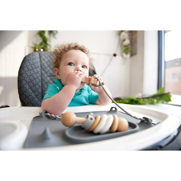 Busy Baby Silicone Placemat - Built-in Suction Cups & Toy Tether for Babies
