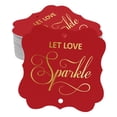 thumbnail image 1 of Inkdotpot Pack Of 50 Let Love Sparkle Wedding Paper Tags DIY Craft Bracket Shape Real Gold Foil Hang Tags, 1 of 6