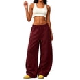 thumbnail image 6 of Resicozy Wide Leg Sweatpants for Women High Waisted Baggy Sweat Track Pants Drawstring Casual Lounge Pants with Pockets Wine M, 6 of 6