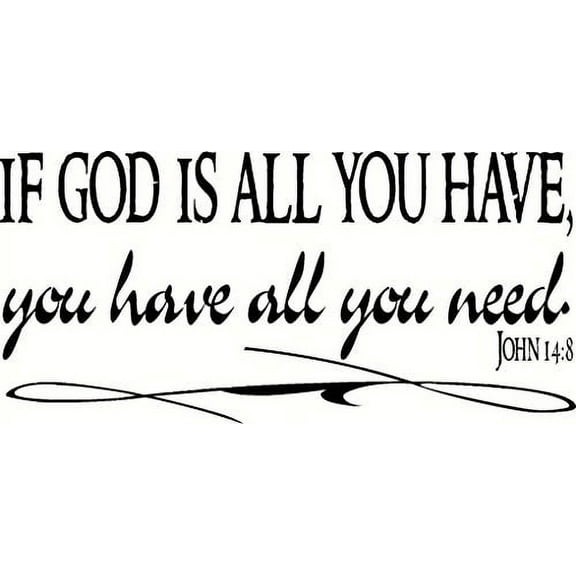 John 14:8, Bible Verse Vinyl Wall Decal by Scripture Wall Art, 11"x22" Black,